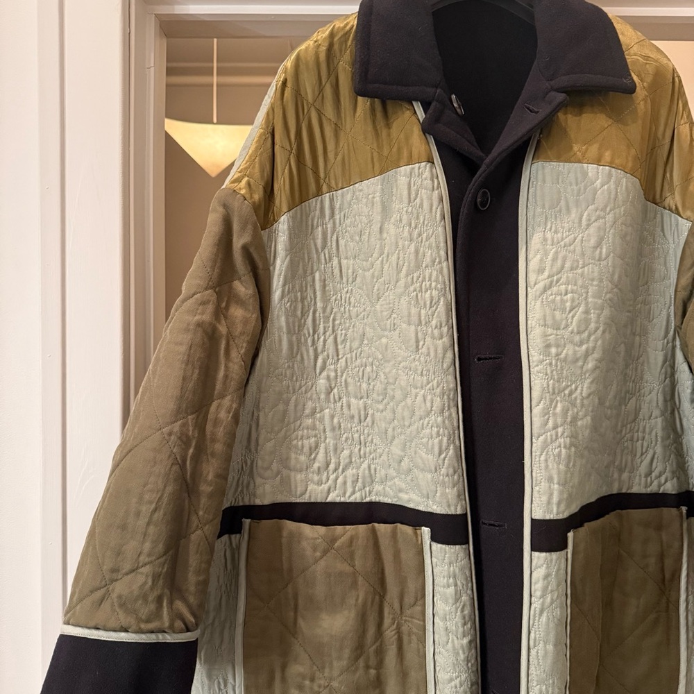 Dries Van Noten Classic Navy Wool Coat - Reversible w Quilted Lining - Picture 8 of 13